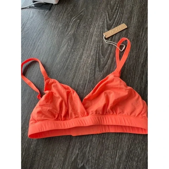 SKIMS Everyday Bralette in‎ Neon Orange Traingle XXS Womens New Solid Adjustable - Picture 3 of 7